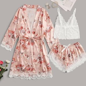 Tenues Sexy Femme en satin rose