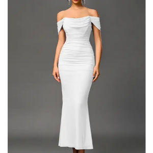 Tenues Sexy robe longue blanche