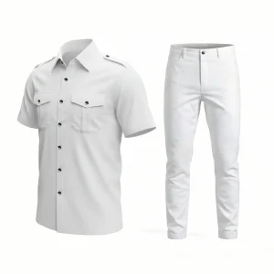 ensemble blanc chemise homme lin
