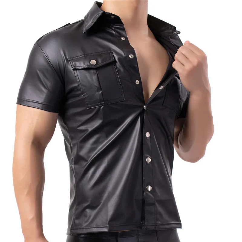 chemise homme simili cuir