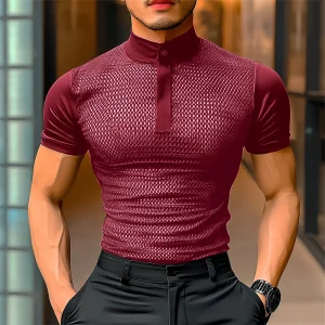 Tenues Sexy - Haut Homme Transparent Fashion Streetwear rouge rayonnant