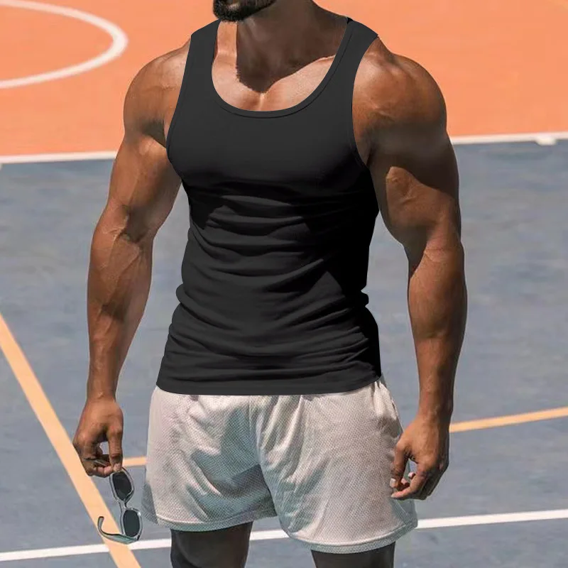 débardeur basique noir pour homme