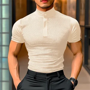 Tenues Sexy - Haut Homme Transparent Fashion Streetwear beige rayonnant