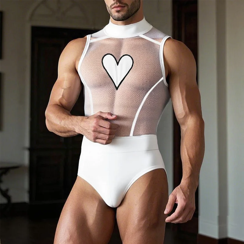 Tenues Sexy Combinaison Homme blanc