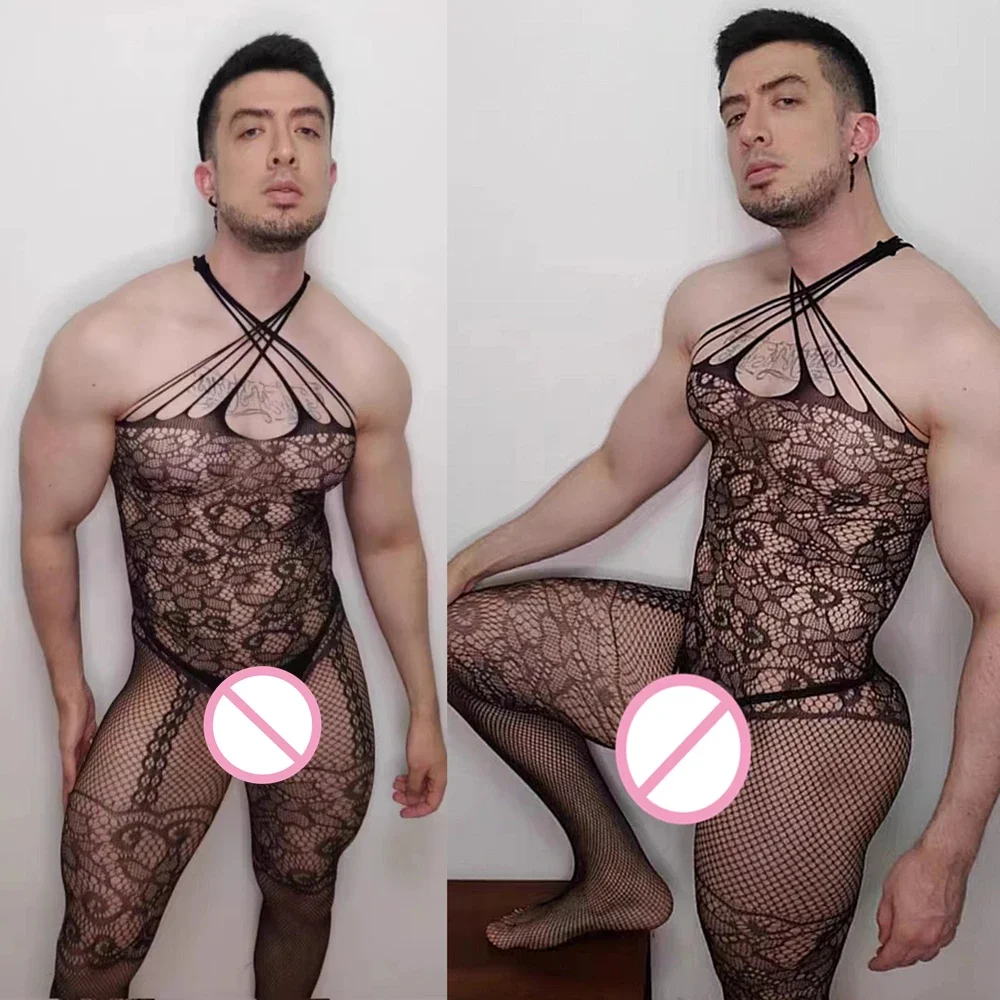 Tenues Sexy Bodystocking Homme Transparent