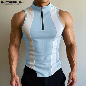 débardeurs homme modern design bleu