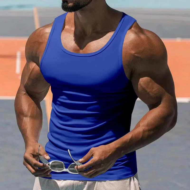 débardeur basique moulant bleu