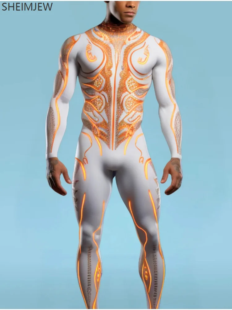 combinaison futuriste blanc or