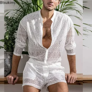 ensemble homme dentelle été noir