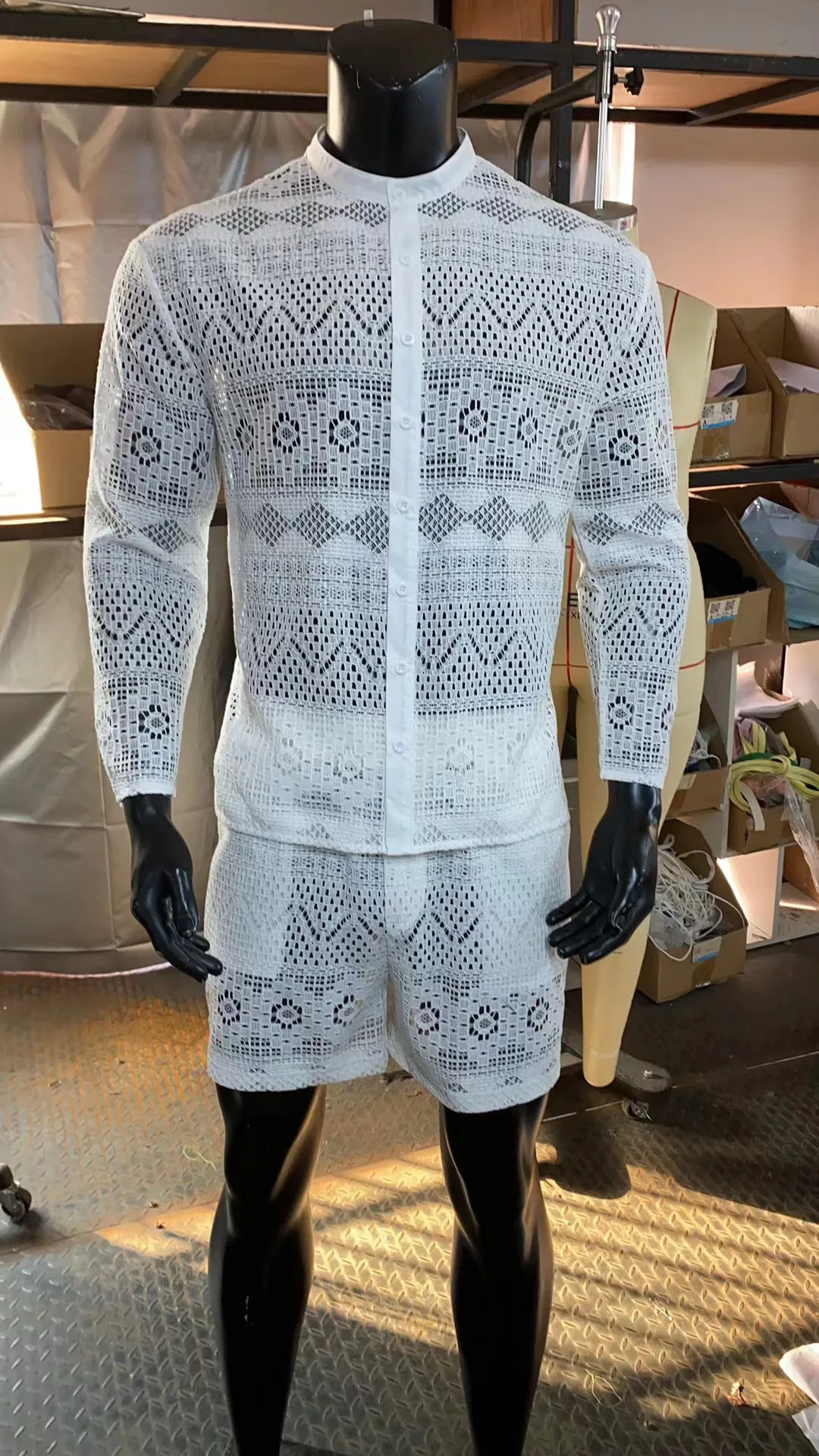 ensemble 2 pièces homme dentelle