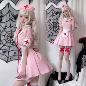 robe infirmière rose