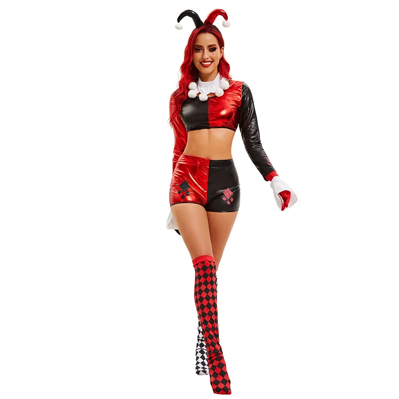 Tenues Sexy costume Clown Malicieuse Crop Top