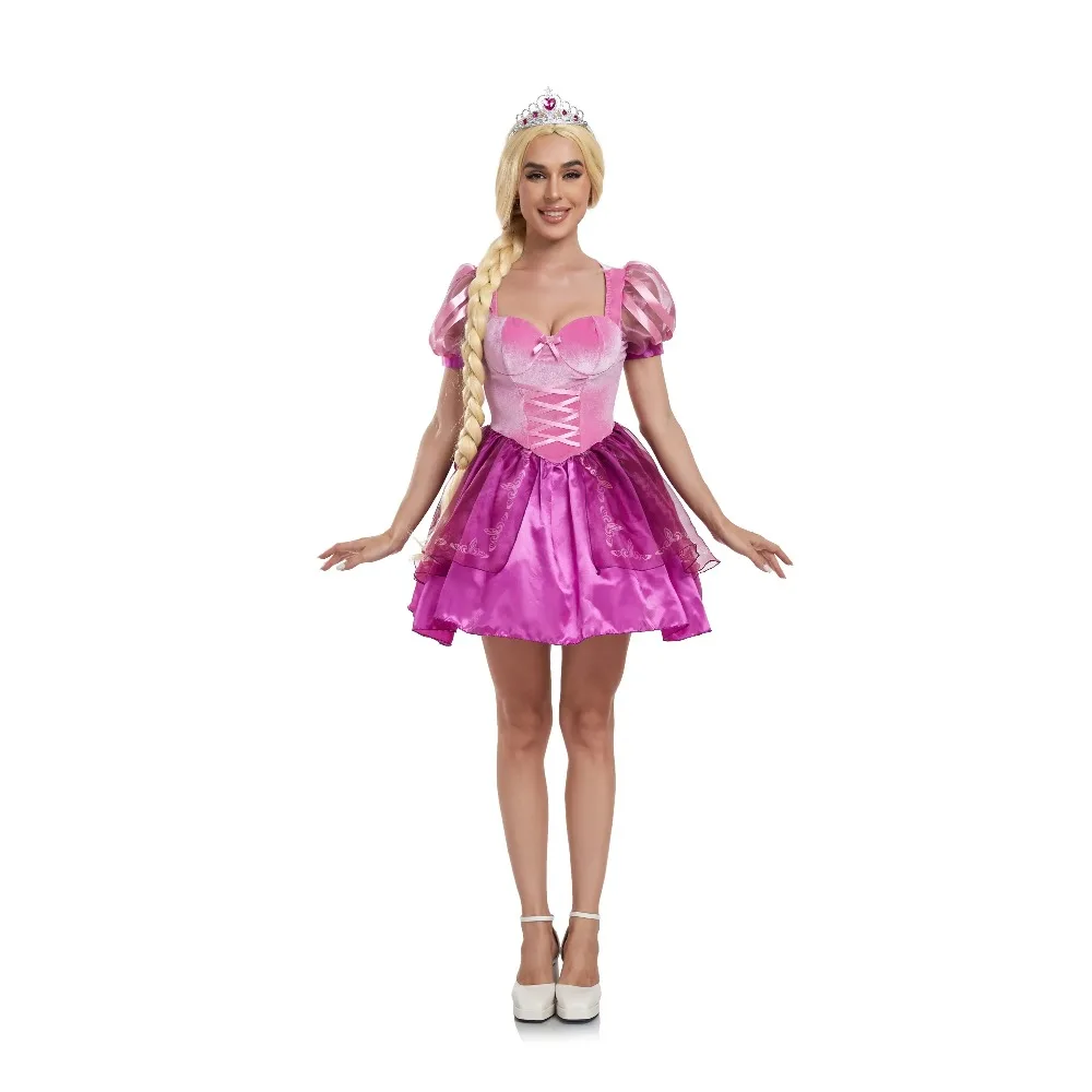 Costume de princesse enchantée avec longs cheveux