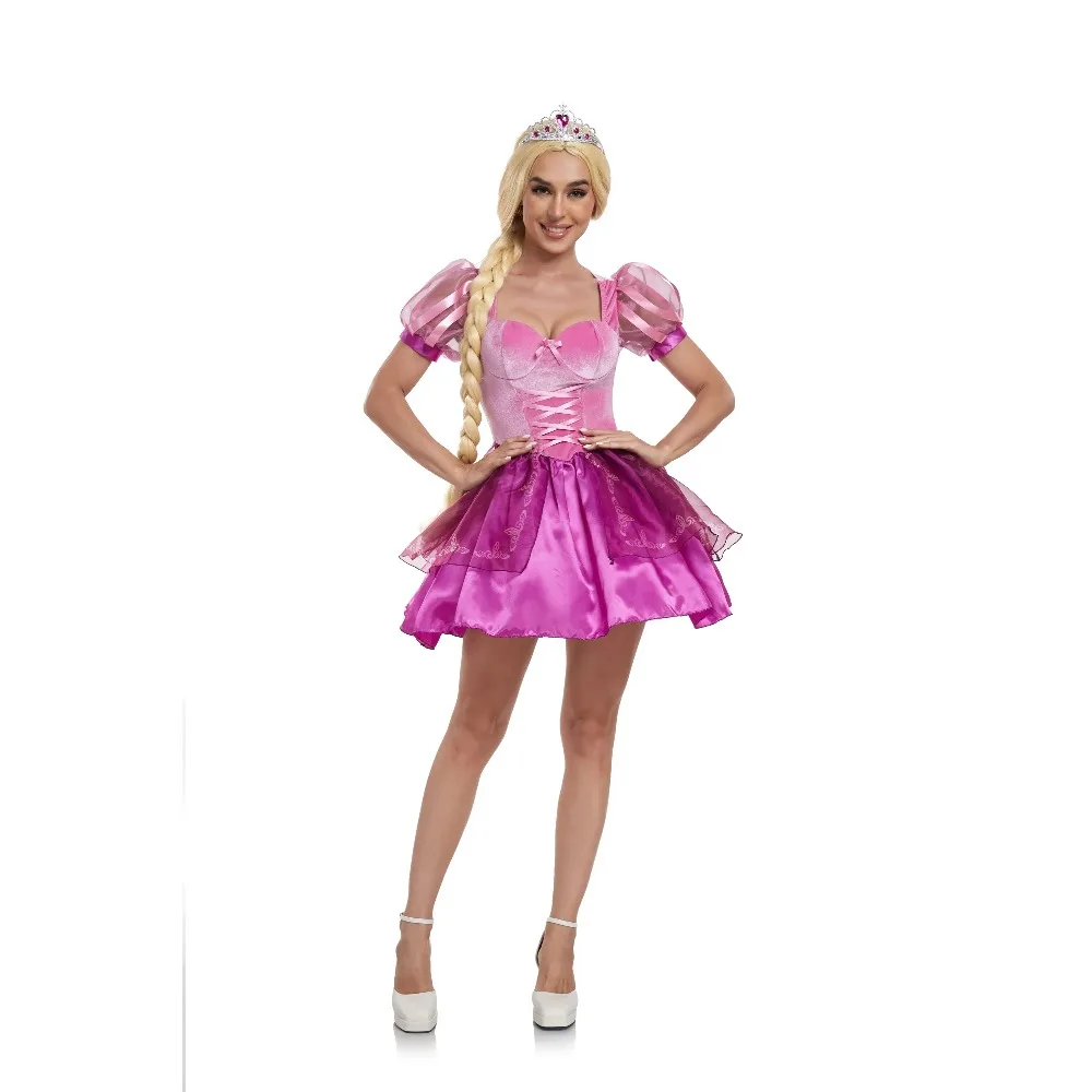 Costume princesse féerique avec longue chevelure